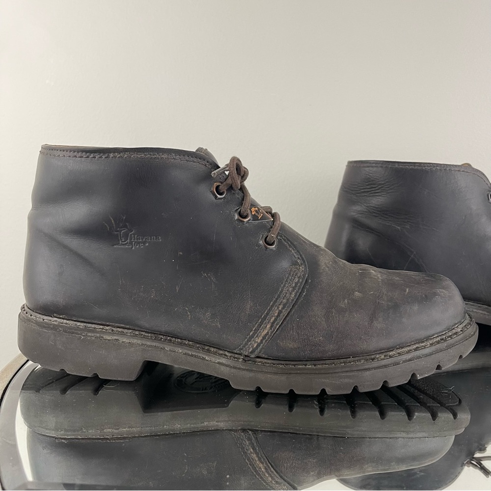 !SOLD! HAVANA JOE Dark Brown Leather Mr. Panama Jack Waxy Waterproof Ankle Boots - Picture 6 of 16